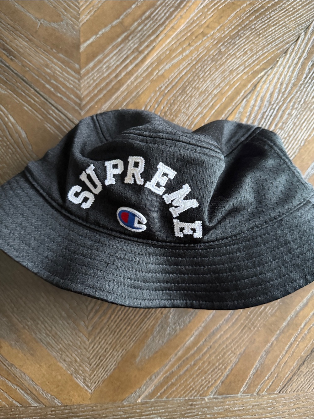 Supreme x Champion Black Bucket Hat L/XL